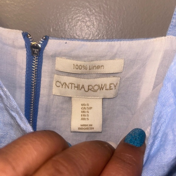 Cynthia Rowley dress - 100% linen pastel color block sleeveless - Picture 2 of 9